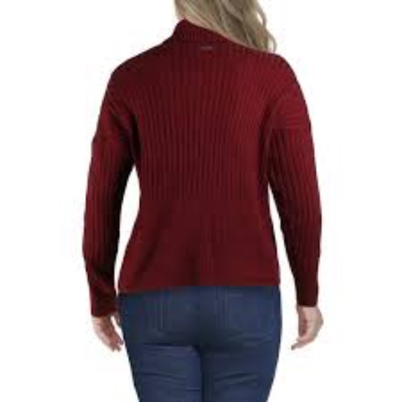 Michael Kors Turtleneck ribbed Sweater burgundy - Picture 3 of 4